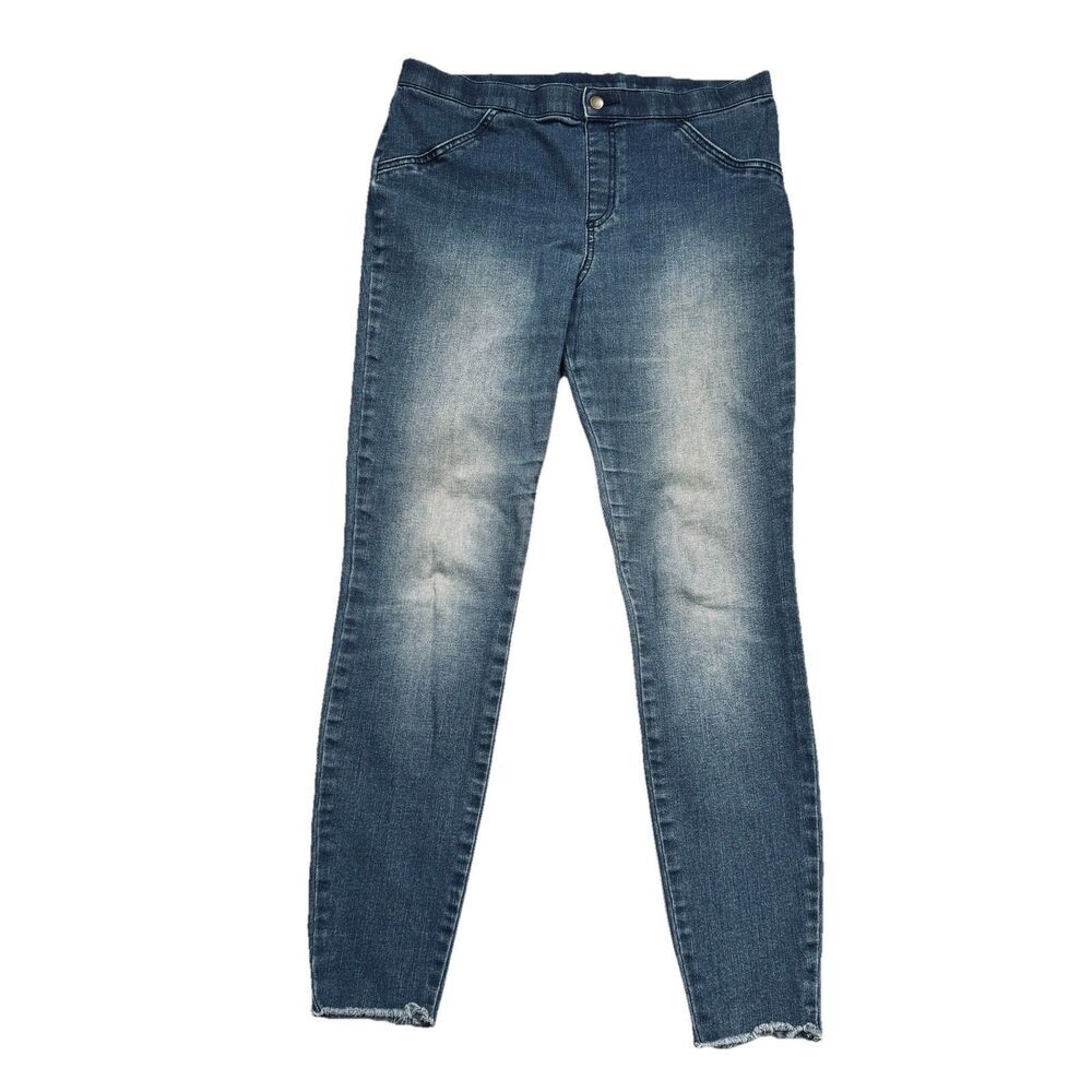 No Nonsense Pull On Skinny Jeans L (33x28.5) Blue Stretch Denim Womens